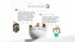 A white and gold jar of Dove Intensive Repair Hair Mask. Reddit reviews (one positive, one negative) and two Snoovatars.