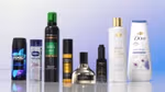 A line-up of some of the products powering d-commerce shopping from Axe, Vaseline, TRESemmé and Dove.