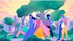Minorities Illustration featuring a diverse mix of people mingling within a park